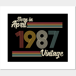 Vintage Born in April 1987 Posters and Art